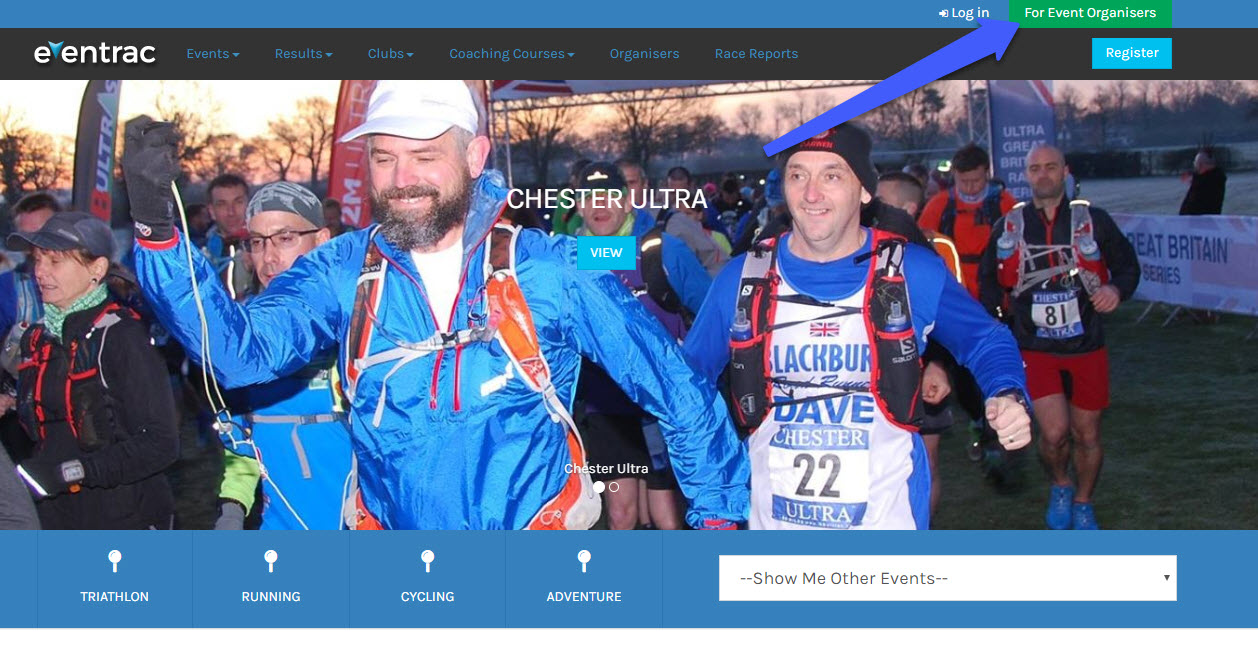 eventrac, How to create an Organiser Account
